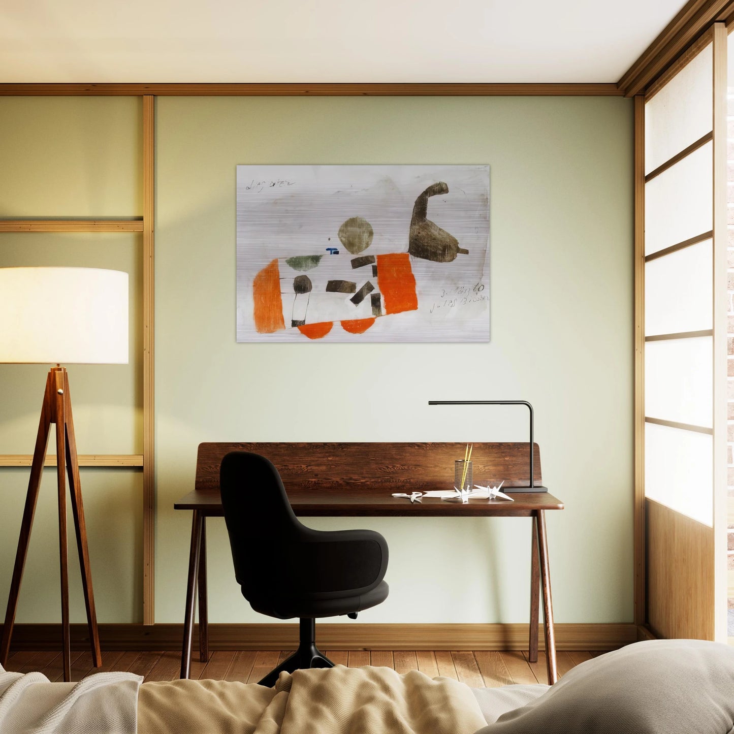 Komposition 3. März 60 - 1960 - Julius Bissier Brushed Aluminum Print - 70x100 cm / 28x40 inches | Julius Bissier Aluminum Print | Julius Bissier Prints