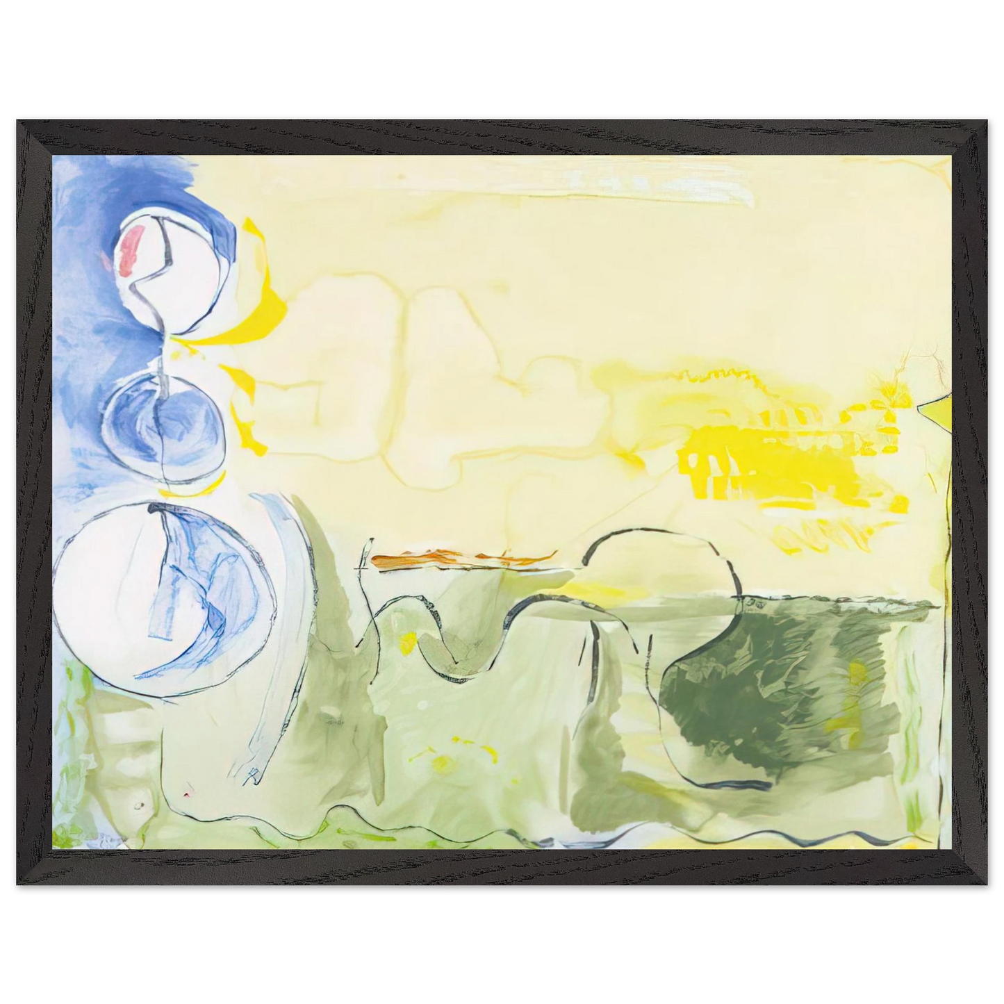 Helen Frankenthaler - Flotilla - 2006 Wall art - A1 (59.4 x 84.1  cm) - Premium Wooden Framed Poster With Fine Art Paper-canvas - Black frame