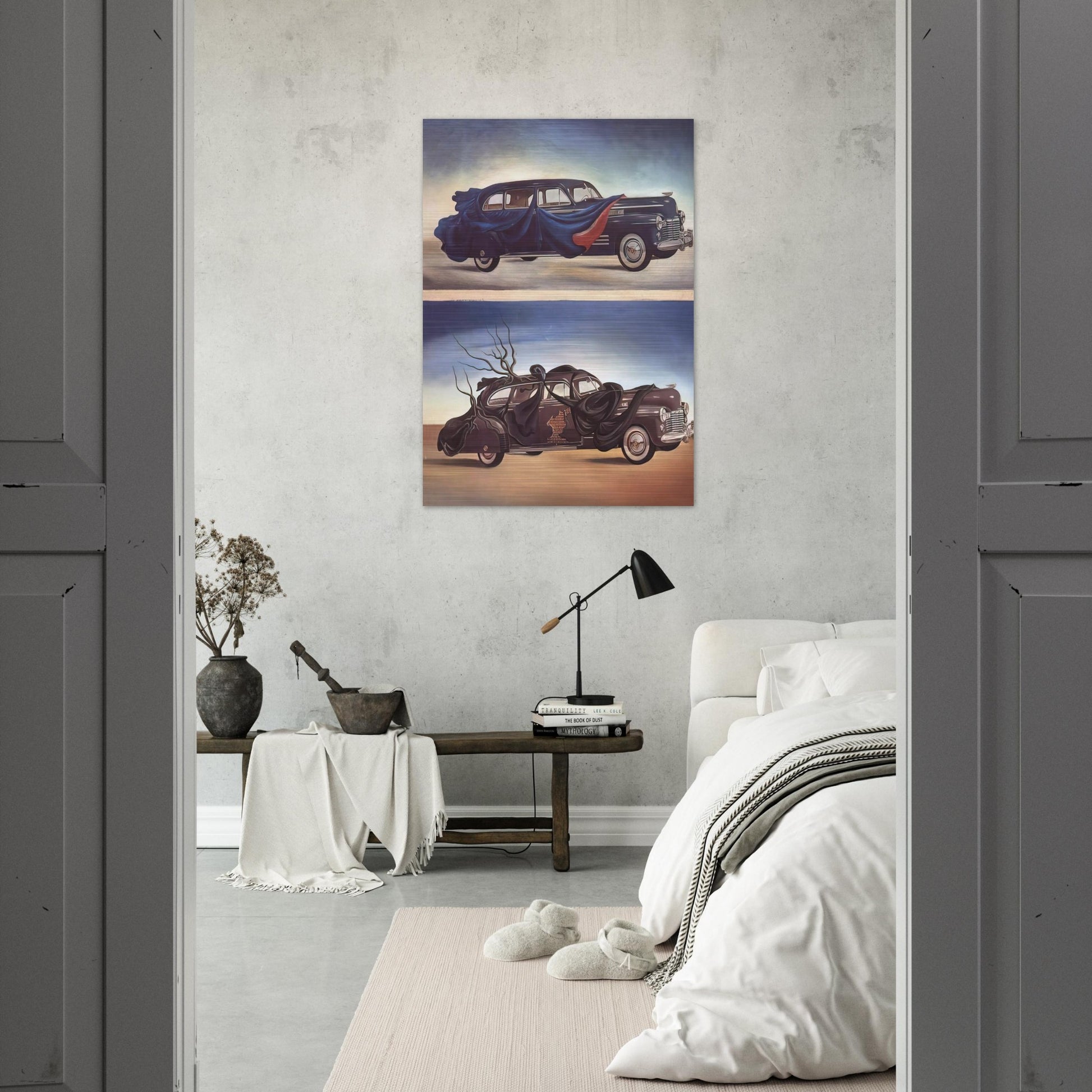 CAR CLOTHING CLOTHED AUTOMOBILE - Salvador Dali Brushed Aluminum Print - 70x100 cm / 28x40 inches | Salvador Dali Aluminum Print | Salvador Dali Prints