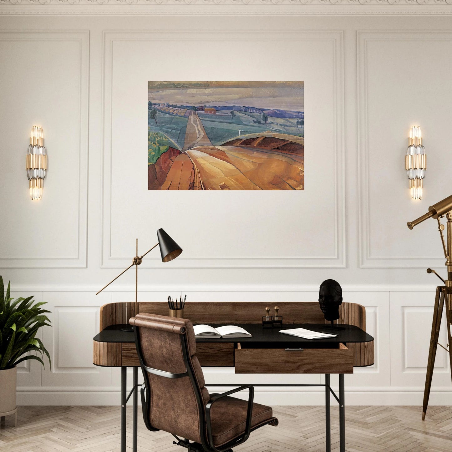 Landscape at Pentecost - 1929 - Grace Cossington Smith Brushed Aluminum Print - 70x100 cm / 28x40 inches | Grace Cossington Smith Aluminum Print | Grace Cossington Smith Prints