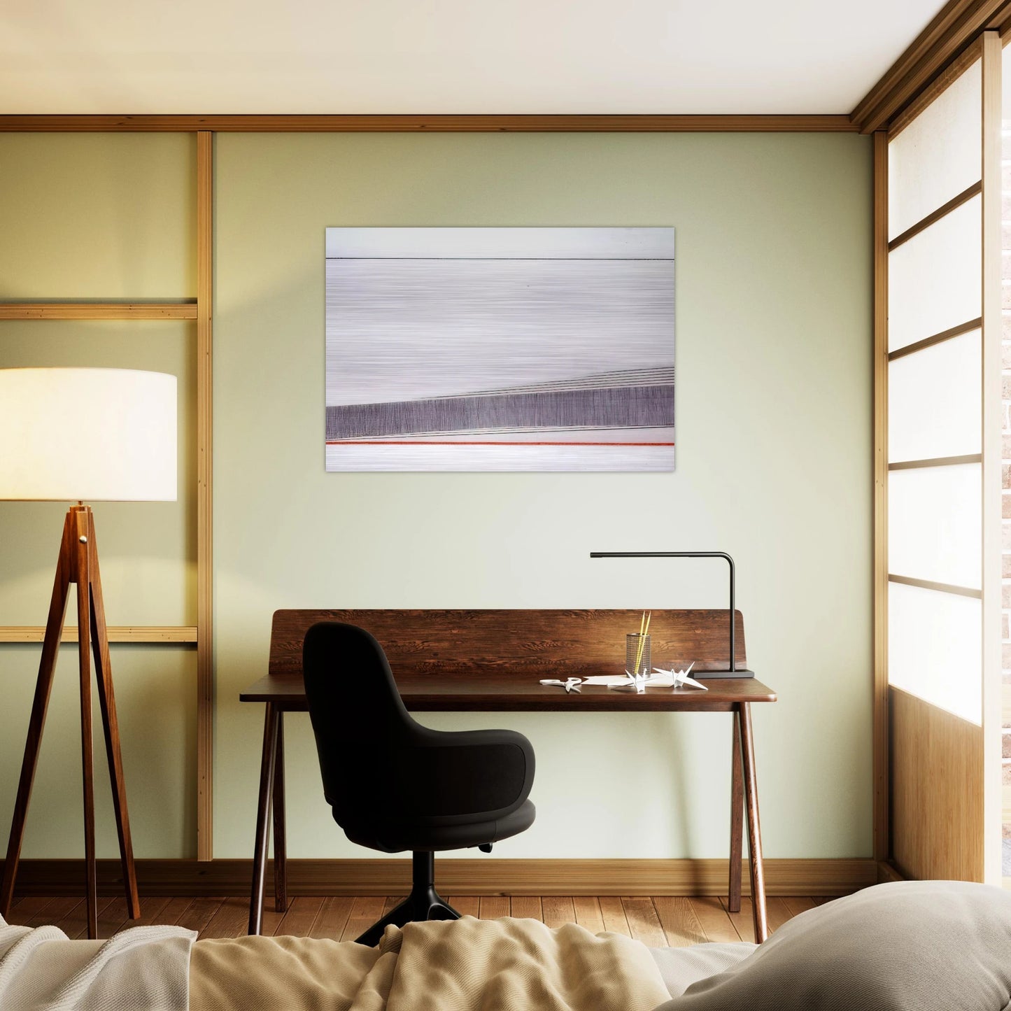 La linea rossa - 1966 - Bice Lazzari Brushed Aluminum Print - 70x100 cm / 28x40 inches | Bice Lazzari Aluminum Print | Bice Lazzari Prints