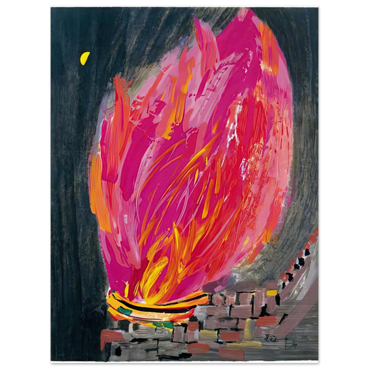 Wu Guanzhong - Torch - 2008  75x100 cm / 30x40inches Fine Art Poster