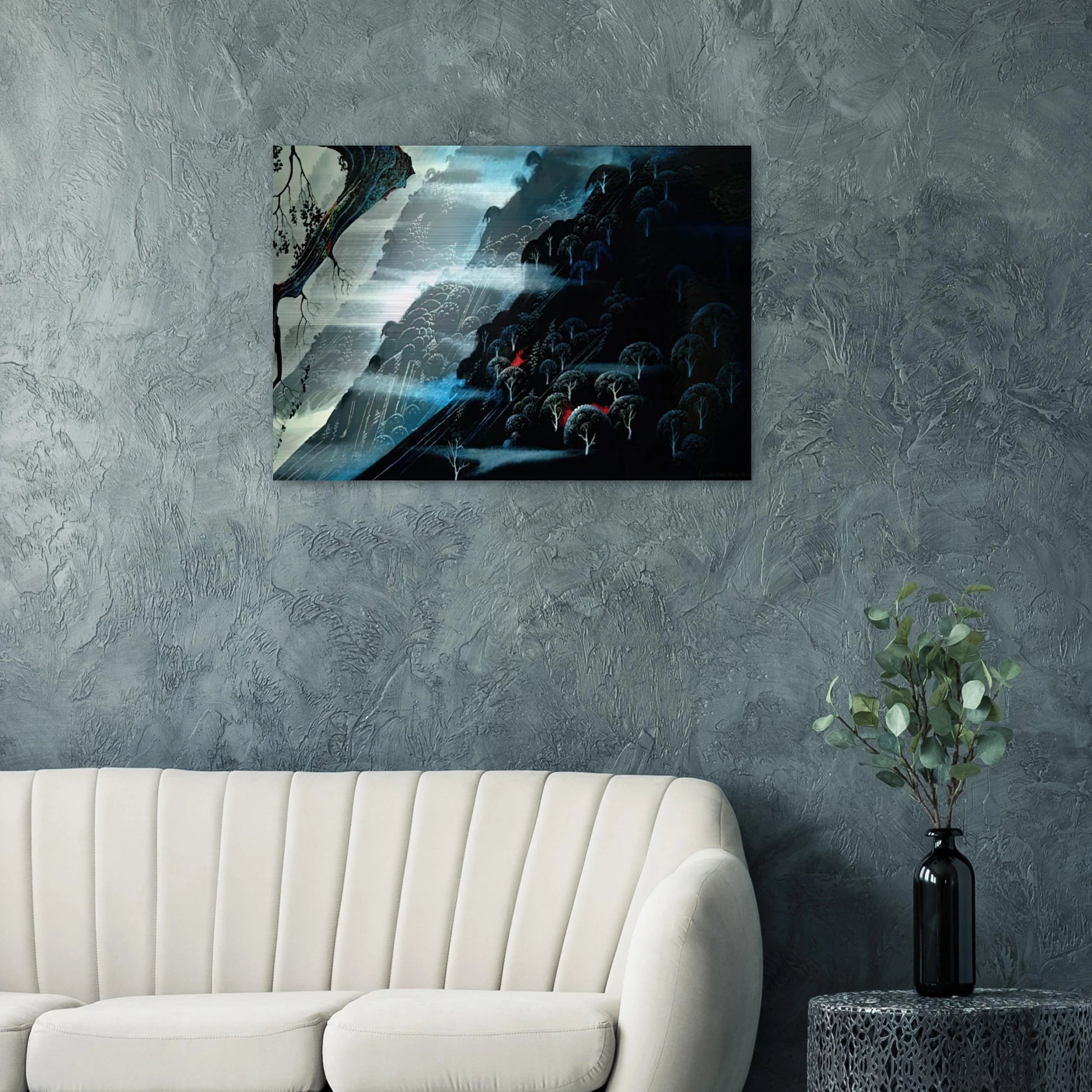 Coastline Fogl - Eyvind Earle Brushed Aluminum Print - 70x100 cm / 28x40 inches | Eyvind Earle Aluminum Print | Eyvind Earle Prints