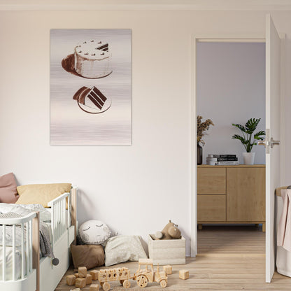 Chocolate Cake - 1971 - Wayne Thiebaud Brushed Aluminum Print - 70x100 cm / 28x40 inches | Wayne Thiebaud Aluminum Print | Wayne Thiebaud Prints