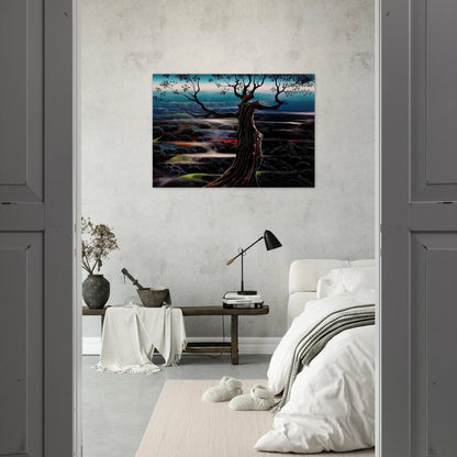Wild Valley - Eyvind Earle Brushed Aluminum Print - 70x100 cm / 28x40 inches | Eyvind Earle Aluminum Print | Eyvind Earle Prints