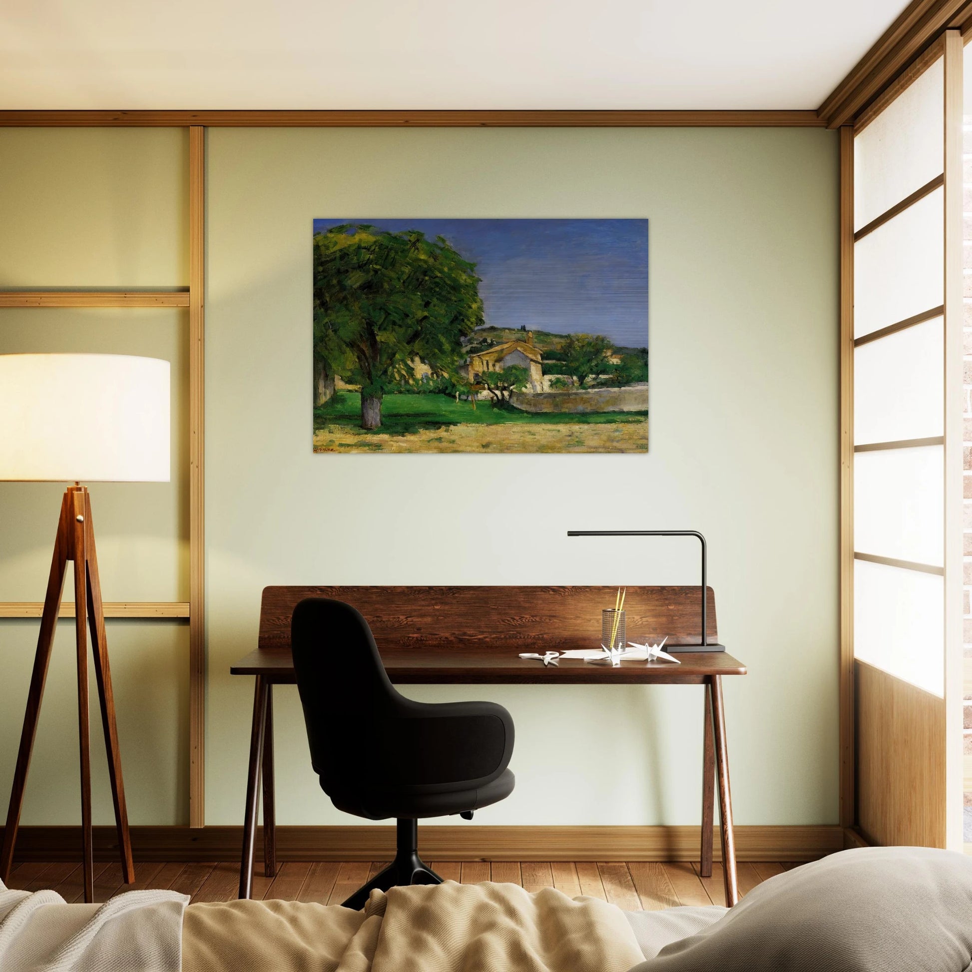 Chestnut Trees and Farmstead of Jas de Bouffin - Paul Cézanne Brushed Aluminum Print - 70x100 cm / 28x40 inches | Paul Cézanne Aluminum Print | Paul Cézanne Prints