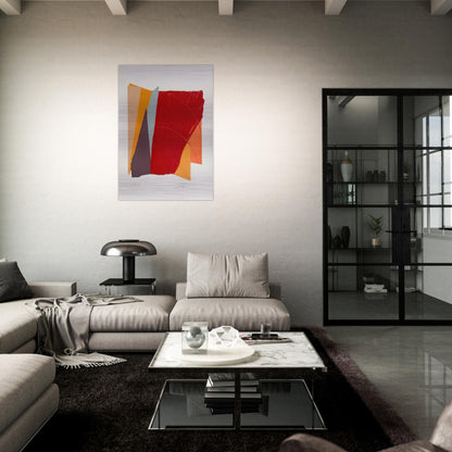 Red Line I - 1979 - Larry Zox Brushed Aluminum Print - 70x100 cm / 28x40 inches | Larry Zox Aluminum Print | Larry Zox Prints