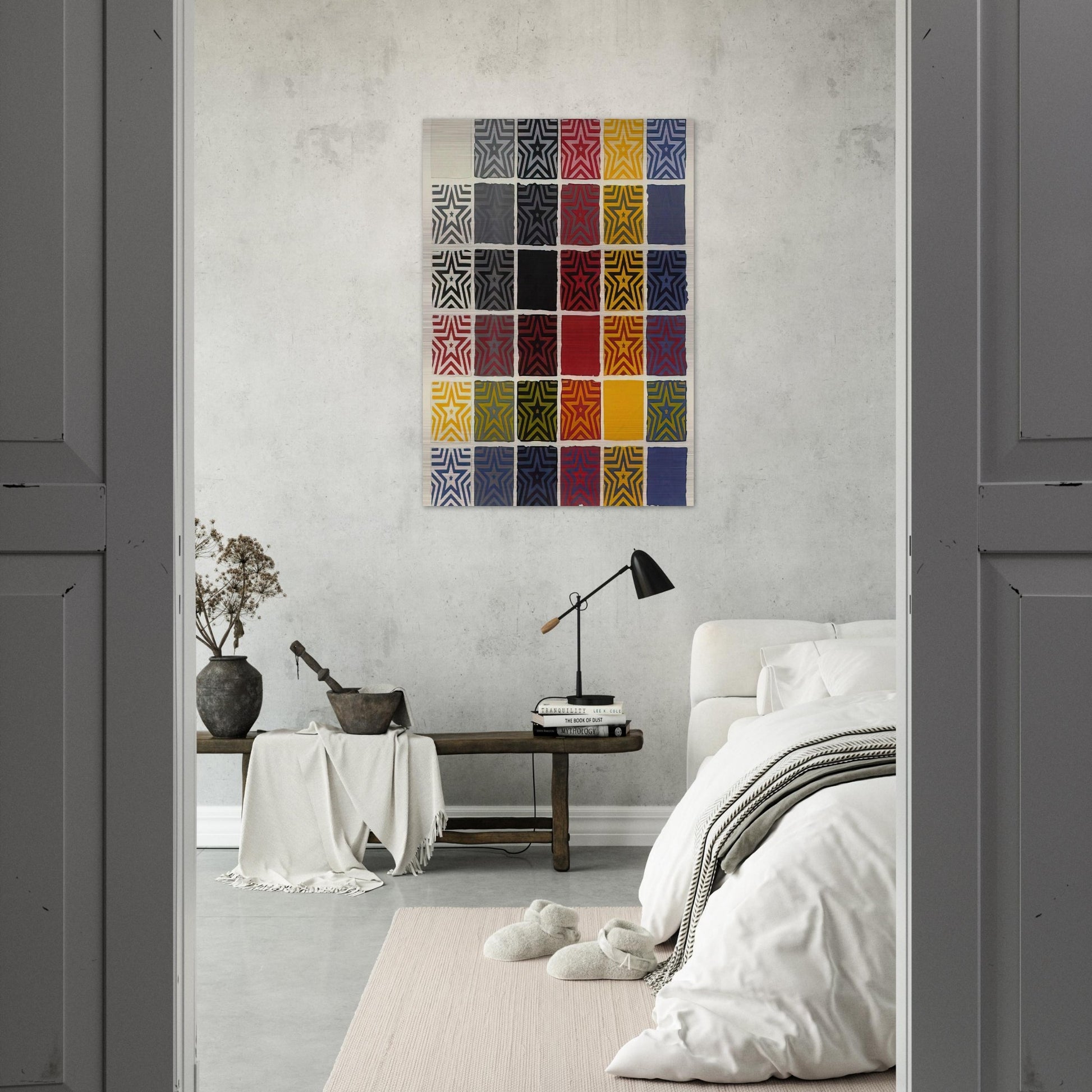 Stars 5 Pointed - Sol LeWitt Brushed Aluminum Print - 70x100 cm / 28x40 inches | Sol LeWitt Aluminum Print | Sol LeWitt Prints