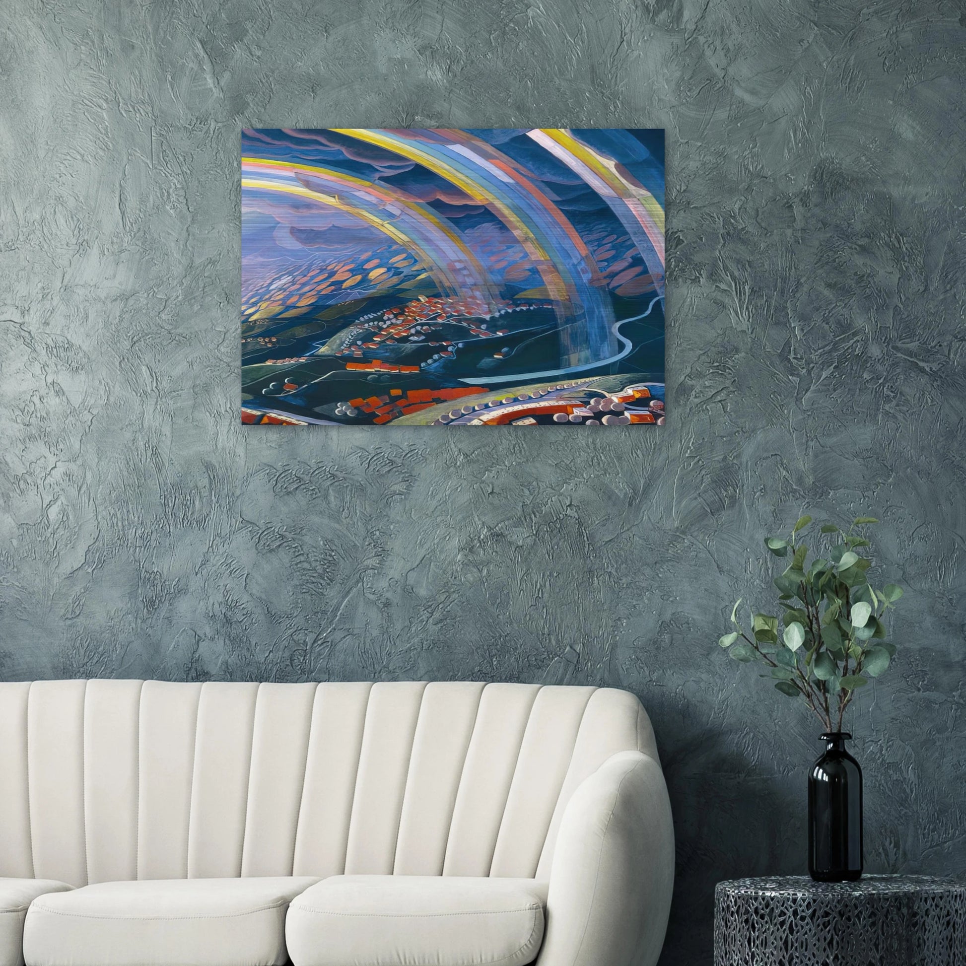The Miracle of Light While Flying - 1931 - Gerardo Dottori Brushed Aluminum Print - 70x100 cm / 28x40 inches | Gerardo Dottori Aluminum Print | Gerardo Dottori Prints