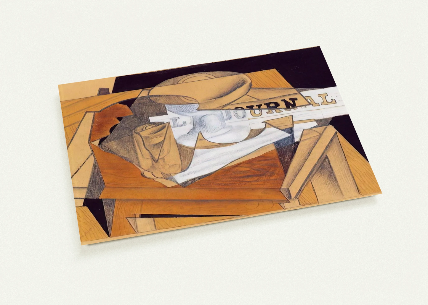 BOWL GLASS AND NEWSPAPER By Juan Gris Pack of 10 Post Cards | Juan Gris Post Cards | A6 (10.5 x 14.8 cm) - 4.1 x 5.8 inches