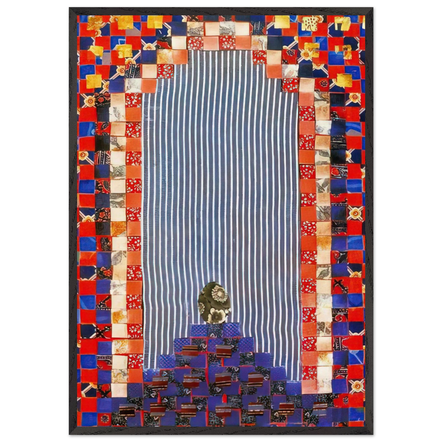 The First Theater - PD Pattern and Decoration - Miriam Schapiro 70x100 cm / 28x40 inches Framed Art Print – Black Wooden Frame