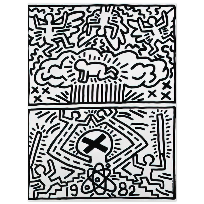 Keith Haring - ANTI NUCLEAR RALLY 1982  75x100 cm / 30x40inches Fine Art Poster | Keith Haring Art For Sale