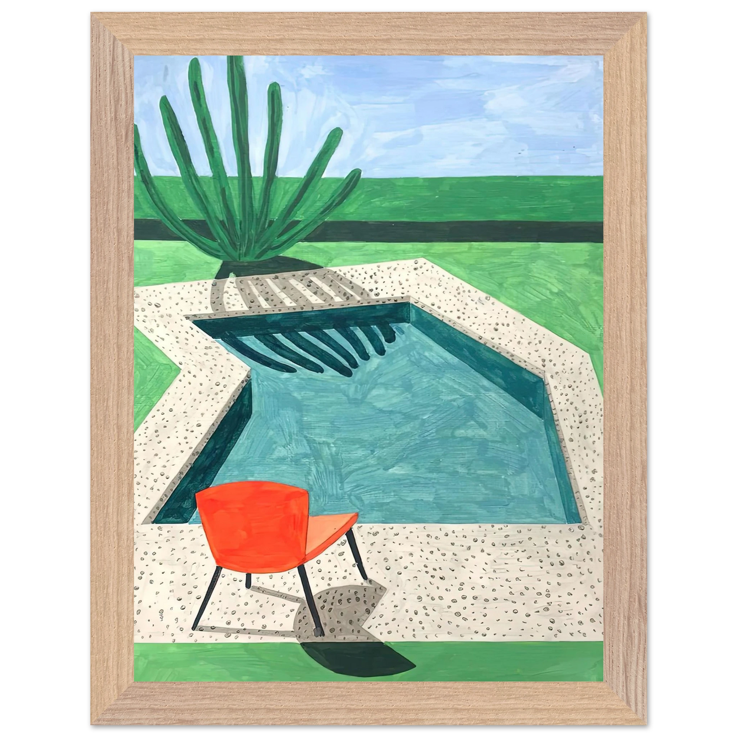 David Hockney - David Hockney Wall art - 28x43  cm / XL (11x17 inches) - Premium Wooden Framed Poster With Fine Art Paper-canvas - Black frame