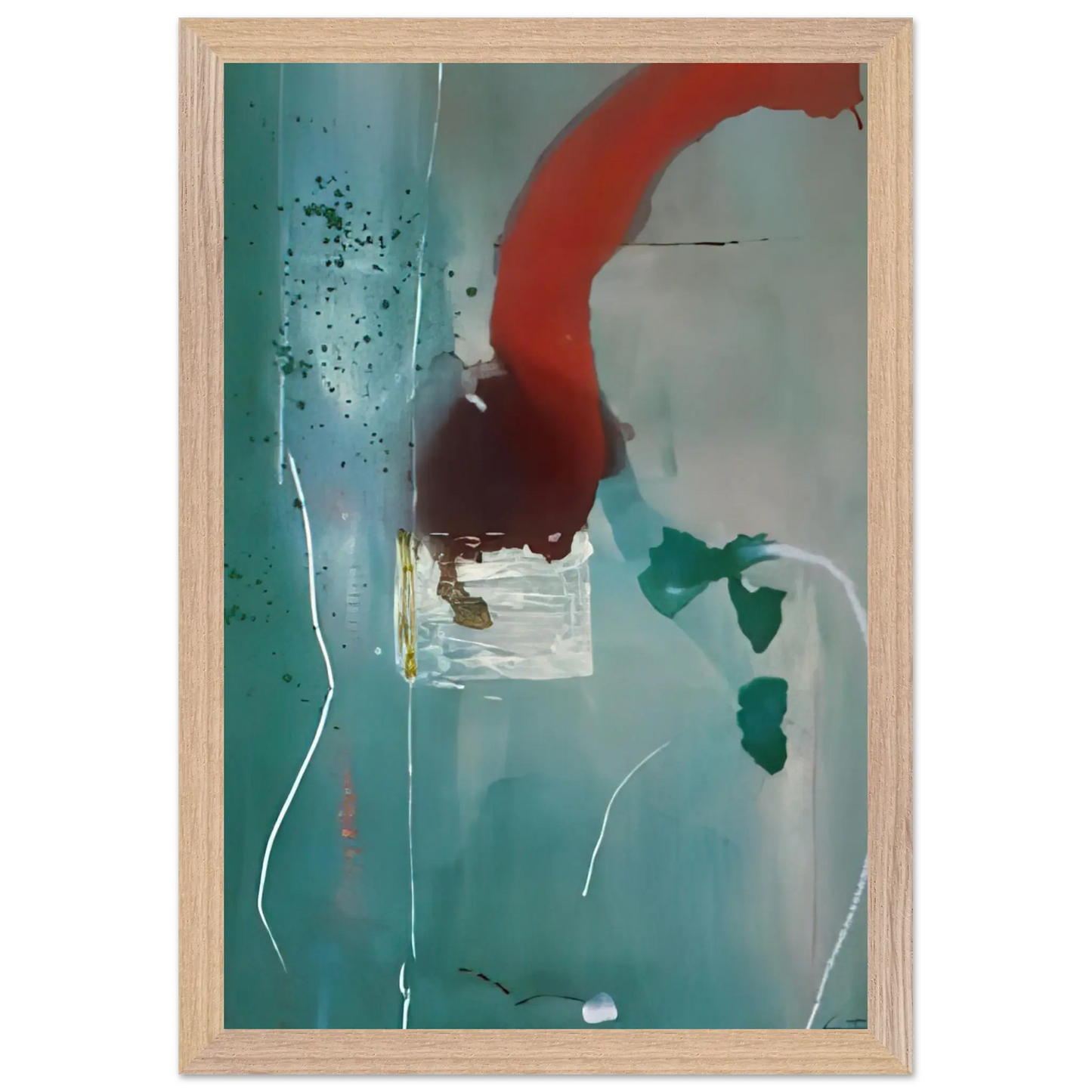 Helen Frankenthaler - Square One - 1985 Wall art - 30x40 cm / 12x16 Inches - Premium Wooden Framed Poster With Fine Art Paper - White frame