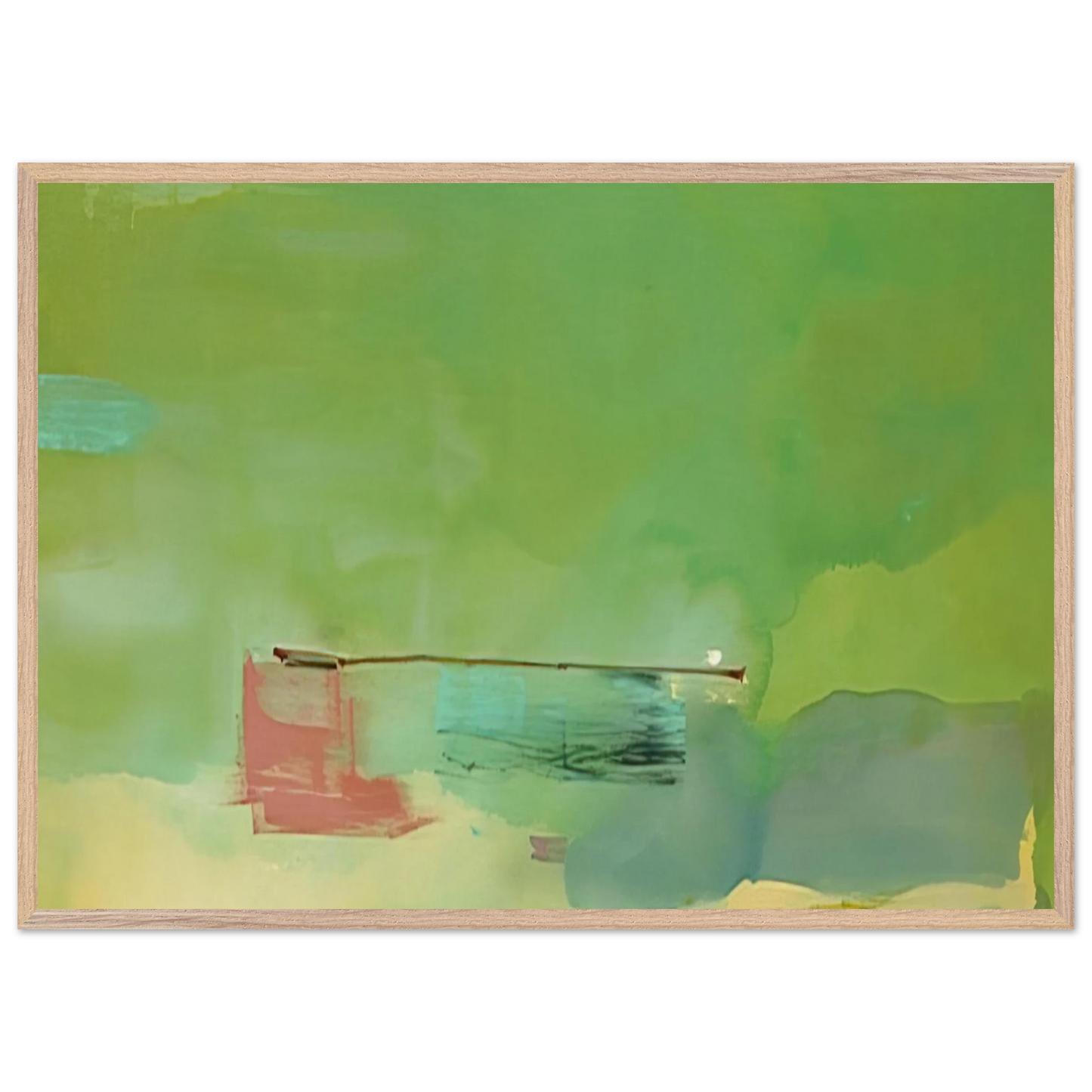 Helen Frankenthaler - Springscape - 1975 Wall art - 50x70 cm / 20x28 inches - Premium Wooden Framed Poster With Fine Art Paper-canvas - Wood frame