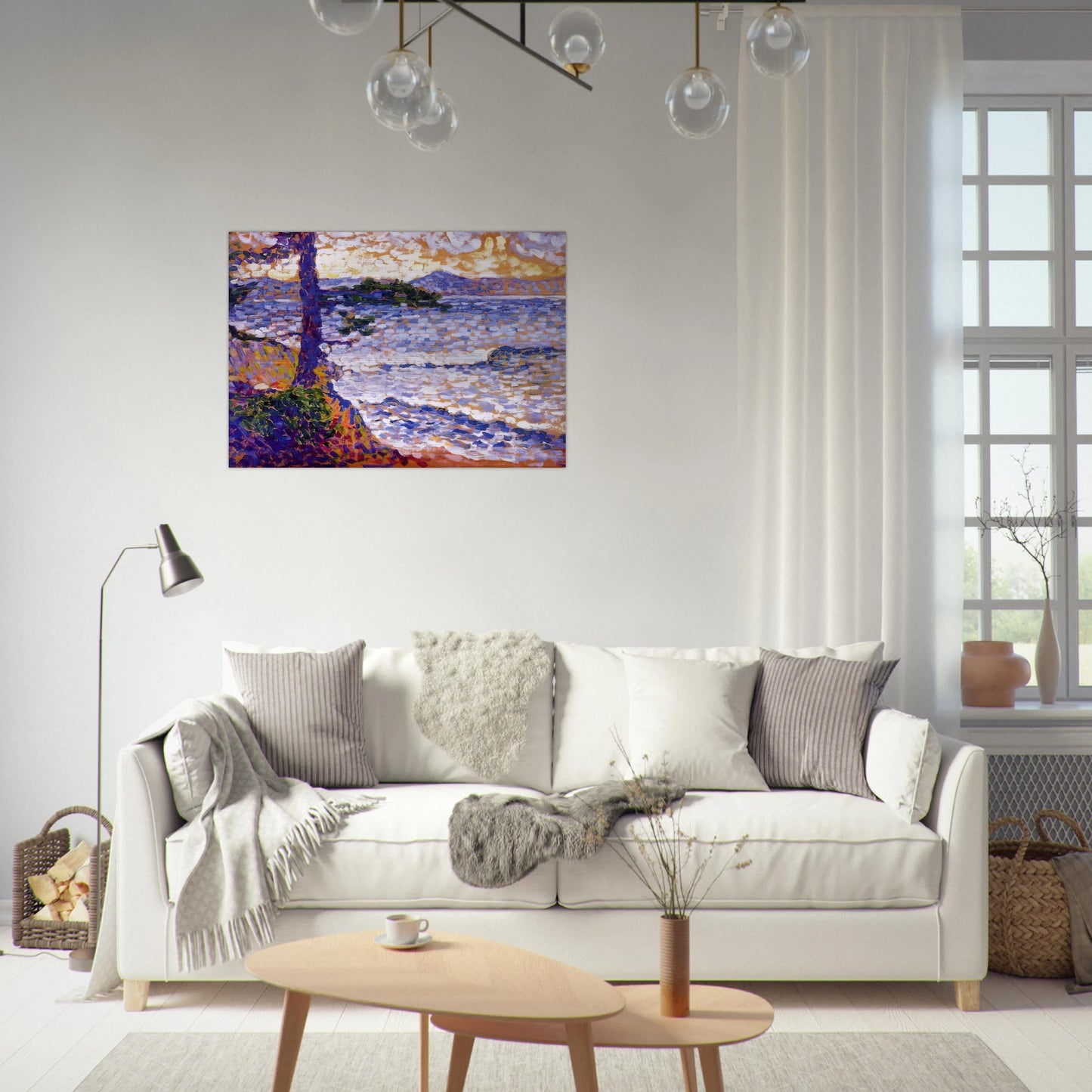 The Mediterranean Coast - Henri-Edmond Cross Brushed Aluminum Print - 70x100 cm / 28x40 inches | Henri-Edmond Cross Aluminum Print | Henri-Edmond Cross Prints