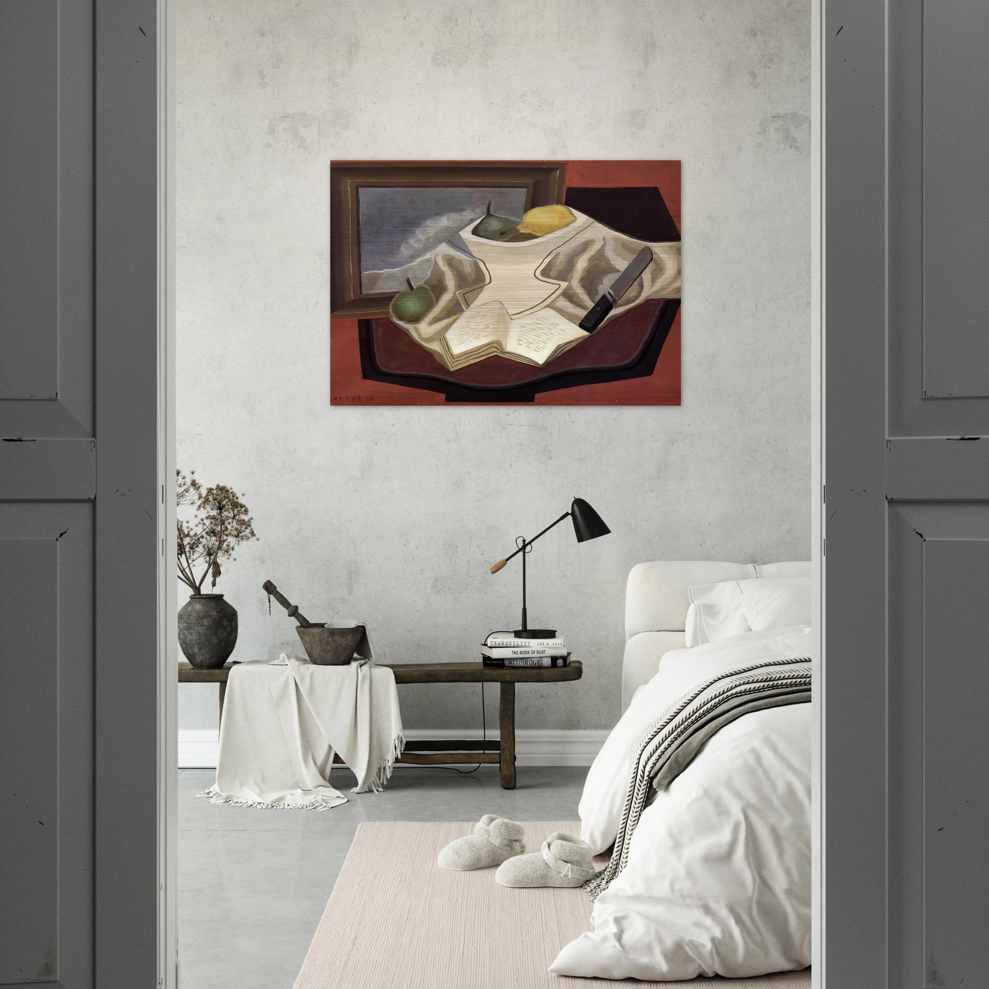 THE TABLE IN FRONT OF THE PICTURE 1926 - Juan Gris Brushed Aluminum Print - 70x100 cm / 28x40 inches | Juan Gris Aluminum Print | Juan Gris Prints