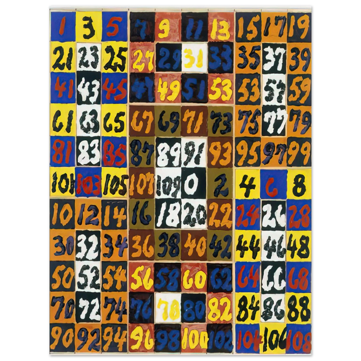 Alfred Jensen - Coordinative Thinking on the Square and Rectangle Per, IV - 1974  75x100 cm / 30x40inches Fine Art Poster