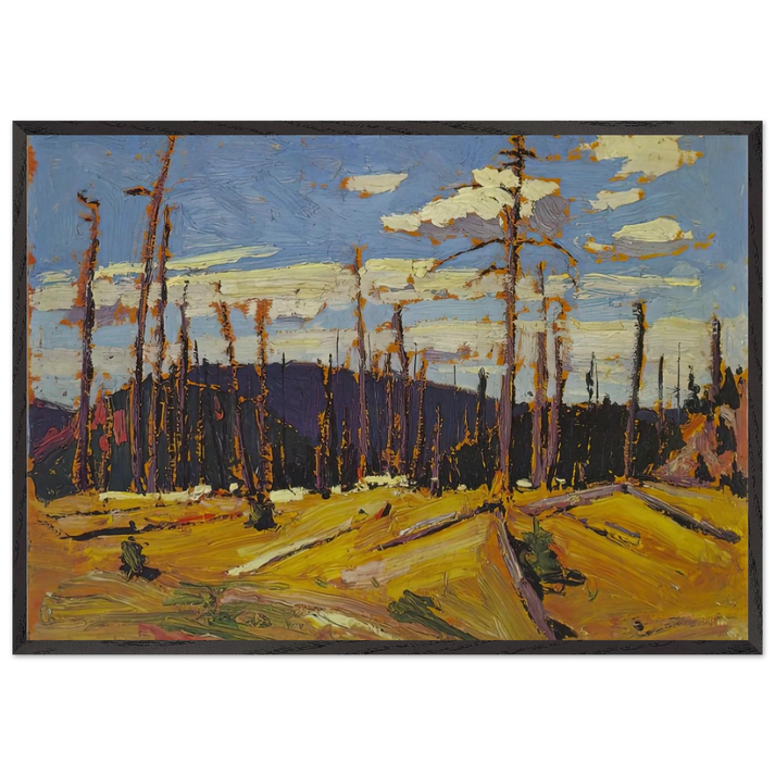 BURNT OVER FOREST 1916 - Tom Thomson 70x100 cm / 28x40 inches Framed Art Print – Black Wooden Frame