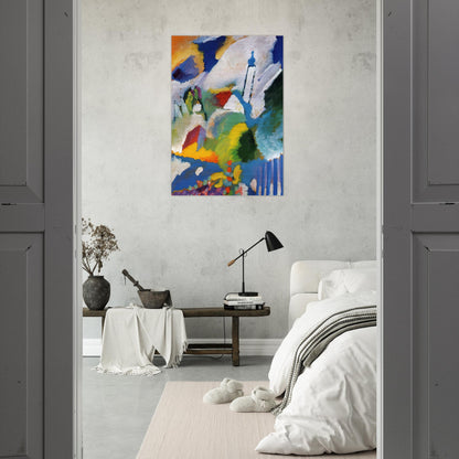 MURNAU WITH A CHURCH 1910 - Wassily Kandinsky Brushed Aluminum Print - 70x100 cm / 28x40 inches | Wassily Kandinsky Aluminum Print | Wassily Kandinsky Prints