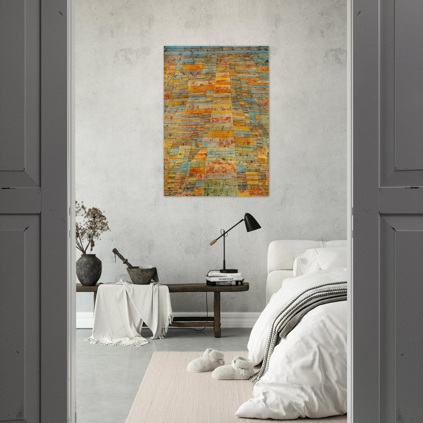 HIGHWAY AND BYWAYS 1929 - Paul Klee Brushed Aluminum Print - 70x100 cm / 28x40 inches | Paul Klee Aluminum Print | Paul Klee Prints