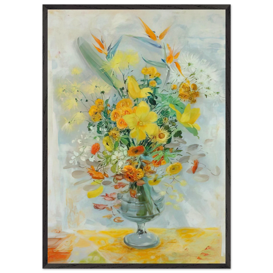 Yellow Lily - Post-Impressionism - Le Pho 70x100 cm / 28x40 inches Framed Art Print – Black Wooden Frame