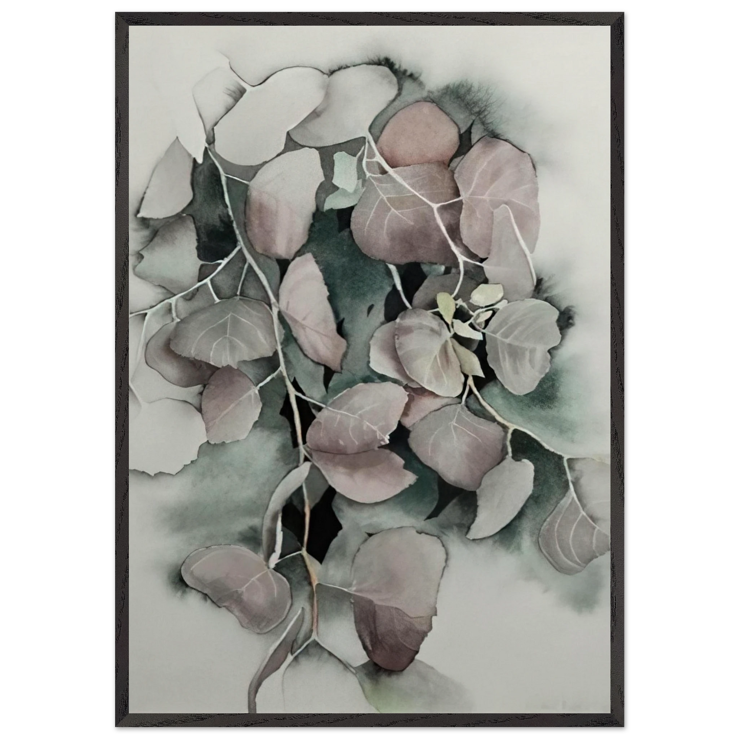 Autumn Leaves - Eyvind Earle 70x100 cm / 28x40 inches Framed Art Print – Black Wooden Frame