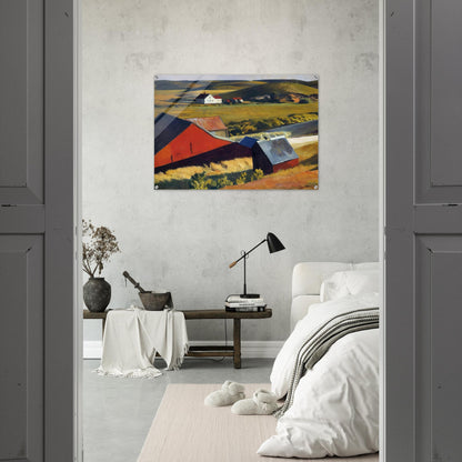Cobbs Barns and Distant Houses - Edward Hopper Acrylic Print - 70x100 cm / 28x40″ inches