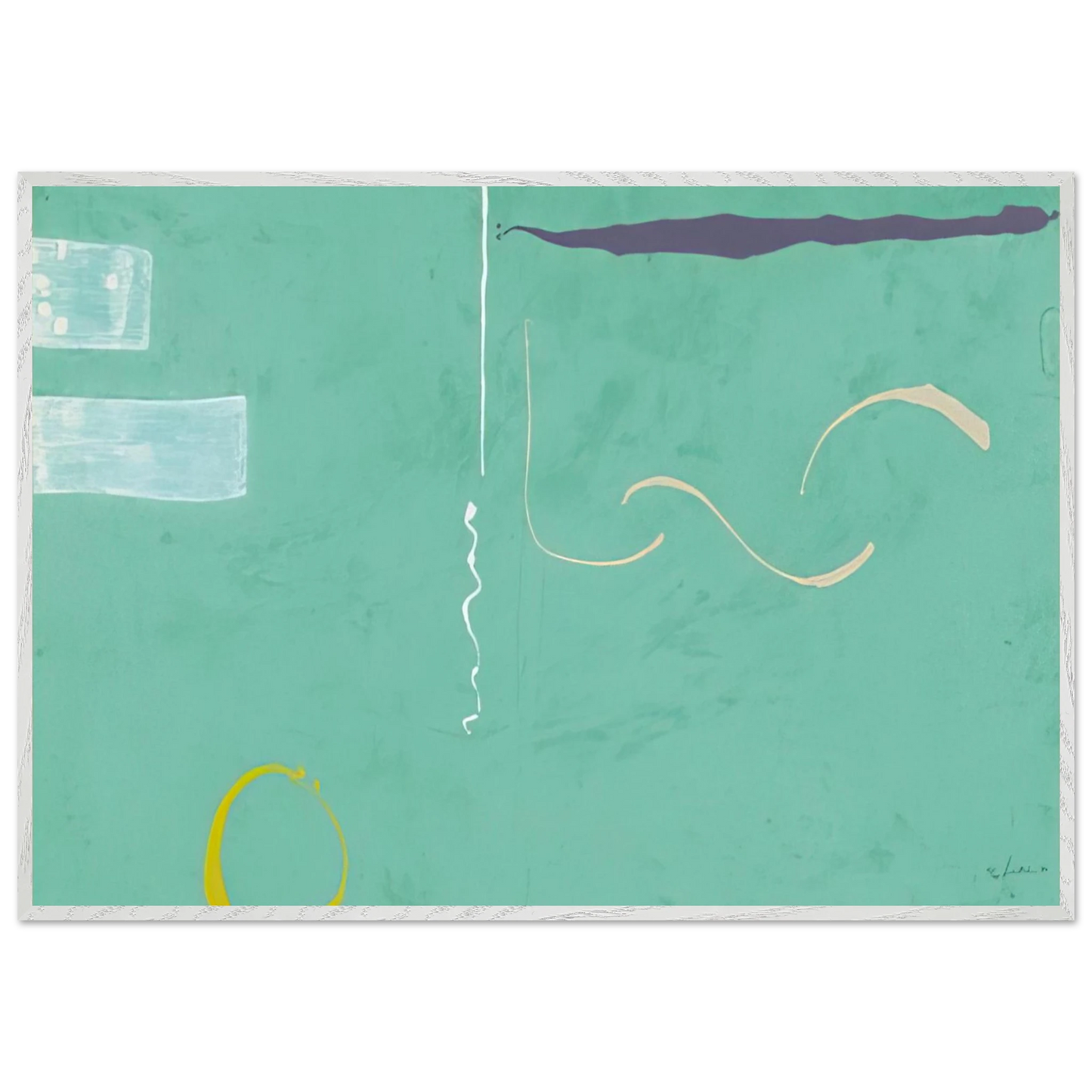 Helen Frankenthaler - Tahiti - 1989 Wall art - 13x18 cm / 5x7 inches - Premium Wooden Framed Poster With Fine Art Paper-canvas - White frame
