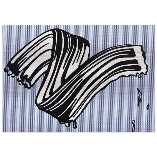 WHITE BRUSHSTROKE I 1965 - Roy Lichtenstein Brushed Aluminum Print - 70x100 cm / 28x40 inches | Roy Lichtenstein Aluminum Print | Roy Lichtenstein Prints