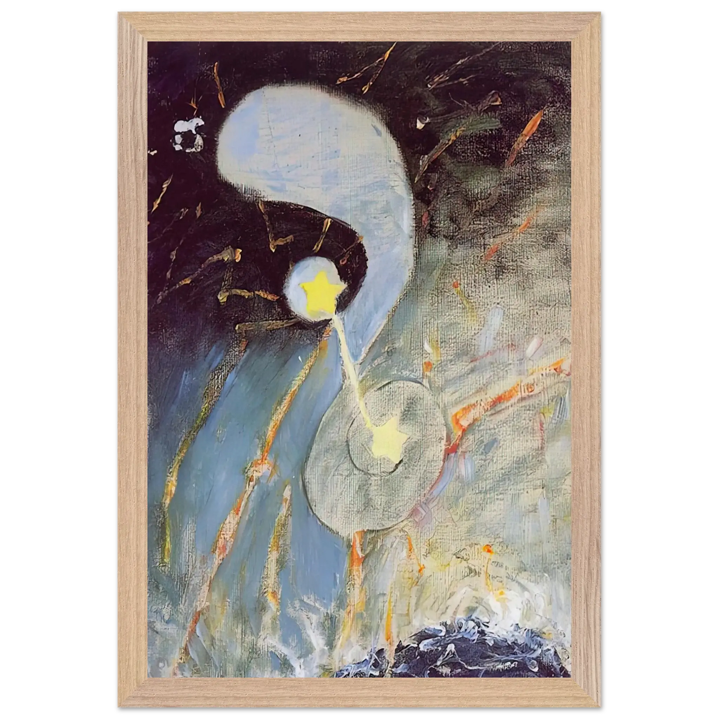 Hilma af Klint - CHAOS NR 2 1906 Wall art - 70x100 cm / 28x40 Inches - Premium Wooden Framed Poster With Fine Art Paper - White frame