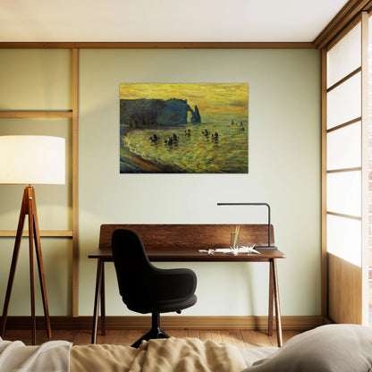 The Cliffs at Etretat - claude monet Brushed Aluminum Print - 70x100 cm / 28x40 inches | claude monet Aluminum Print | claude monet Prints