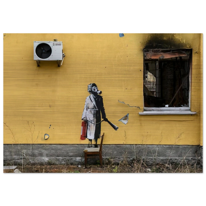 HOSTOMEL PROSKURIVSKA 2 2022 - Banksy Brushed Aluminum Print - 70x100 cm / 28x40 inches | Banksy Aluminum Print | Banksy Prints