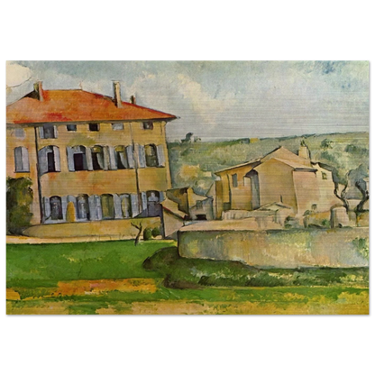 House and Farm at Jas de Bouffan - Paul Cézanne Brushed Aluminum Print - 70x100 cm / 28x40 inches | Paul Cézanne Aluminum Print | Paul Cézanne Prints