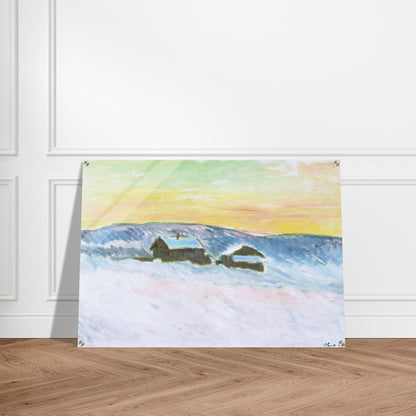 Paysage of Norway, the Blue Houses - claude monet Acrylic Print - 70x100 cm / 28x40″ inches