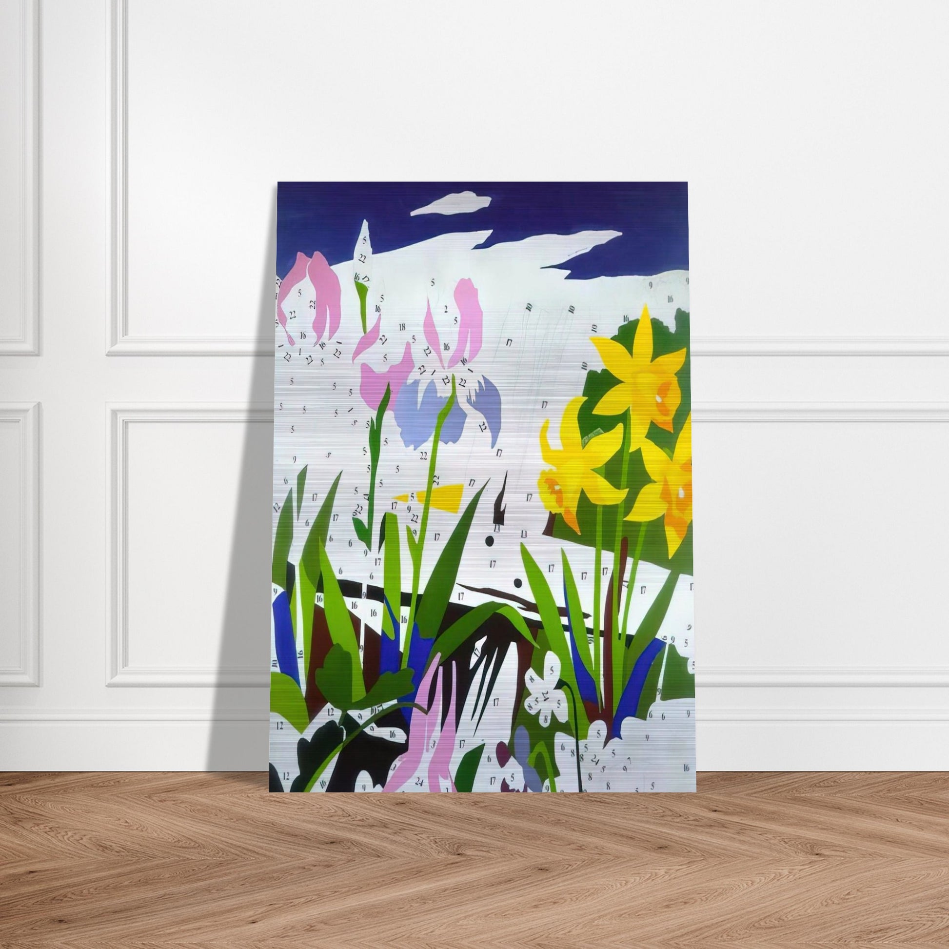 Do It Yourself  Flowers  - Andy Warhol Brushed Aluminum Print - 70x100 cm / 28x40 inches | Andy Warhol Aluminum Print | Andy Warhol Prints