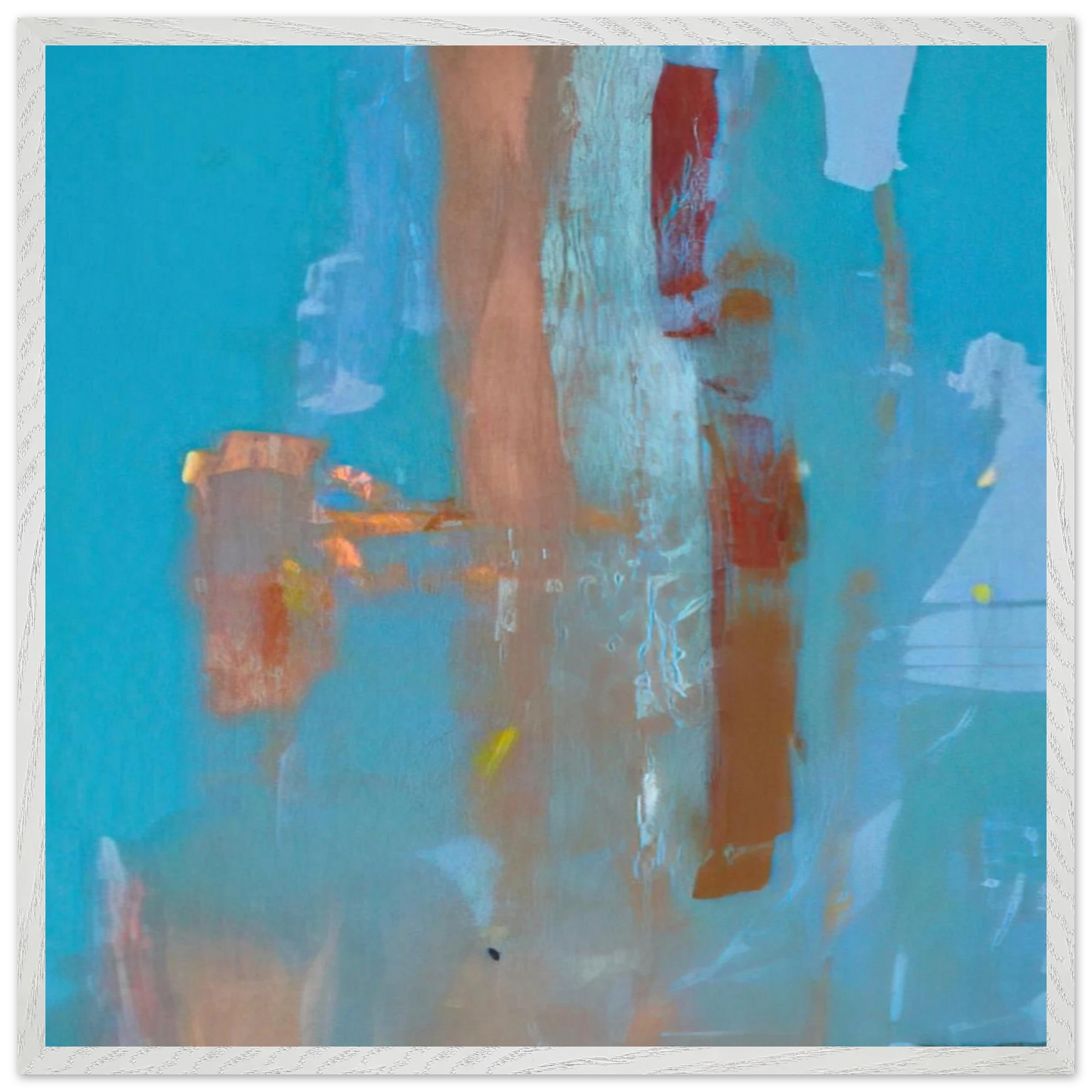 Helen Frankenthaler - In on Blue - 1976 Wall art - 30x45 cm / 12x18 inches - Premium Wooden Framed Poster With Fine Art Paper-canvas - Wood frame