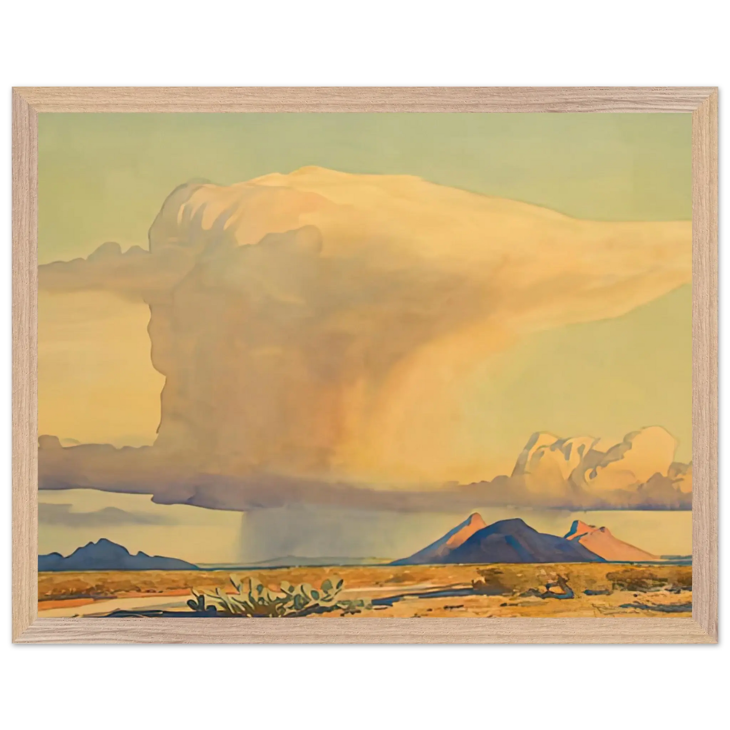 Maynard Dixon - DROUGHT AND DOWNPOUR 1944 Wall art - A1 (59.4 x 84.1  cm) - Premium Wooden Framed Poster With Fine Art Paper - Black frame