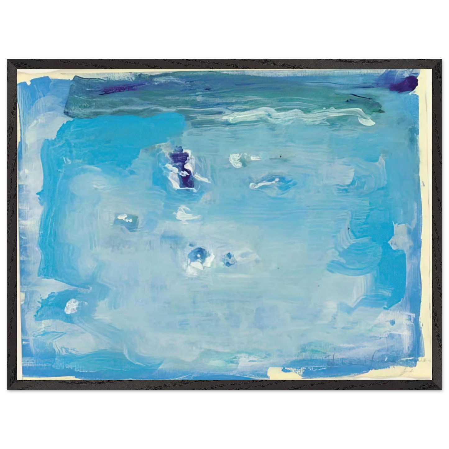 Helen Frankenthaler - Untitled - Color Field Painting, Lyrical Abstraction Wall art - 15x20 cm / 6x8 inches - Premium Wooden Framed Poster With Fine Art Paper-canvas - Wood frame