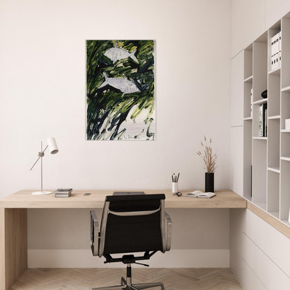 Pesci - 1982 - Mario Schifano Brushed Aluminum Print - 70x100 cm / 28x40 inches | Mario Schifano Aluminum Print | Mario Schifano Prints
