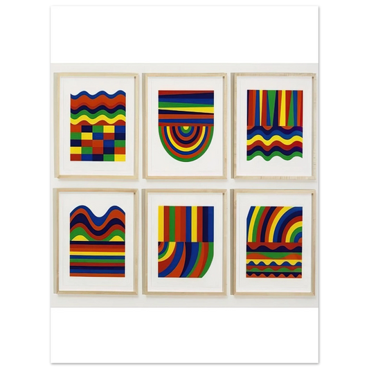 Sol LeWitt - Arcs and Bands in Colors  75x100 cm / 30x40inches Fine Art Poster