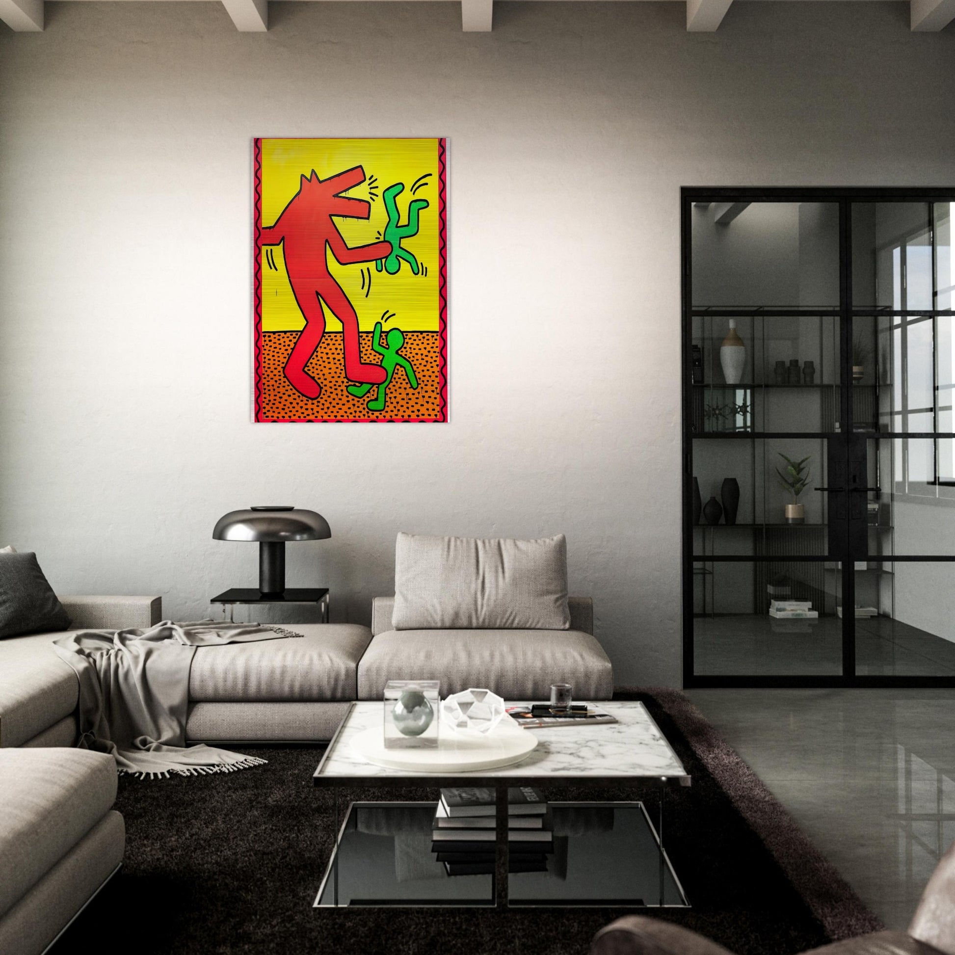 UNTITLED 1982 1 - Keith Haring Brushed Aluminum Print - 70x100 cm / 28x40 inches | Keith Haring Aluminum Print | Keith Haring Prints