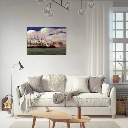 WHITE CLOUDS THE OLD PORT OF MARSEILLE 1918 - Henri Matisse Brushed Aluminum Print - 70x100 cm / 28x40 inches | Henri Matisse Aluminum Print | Henri Matisse Prints