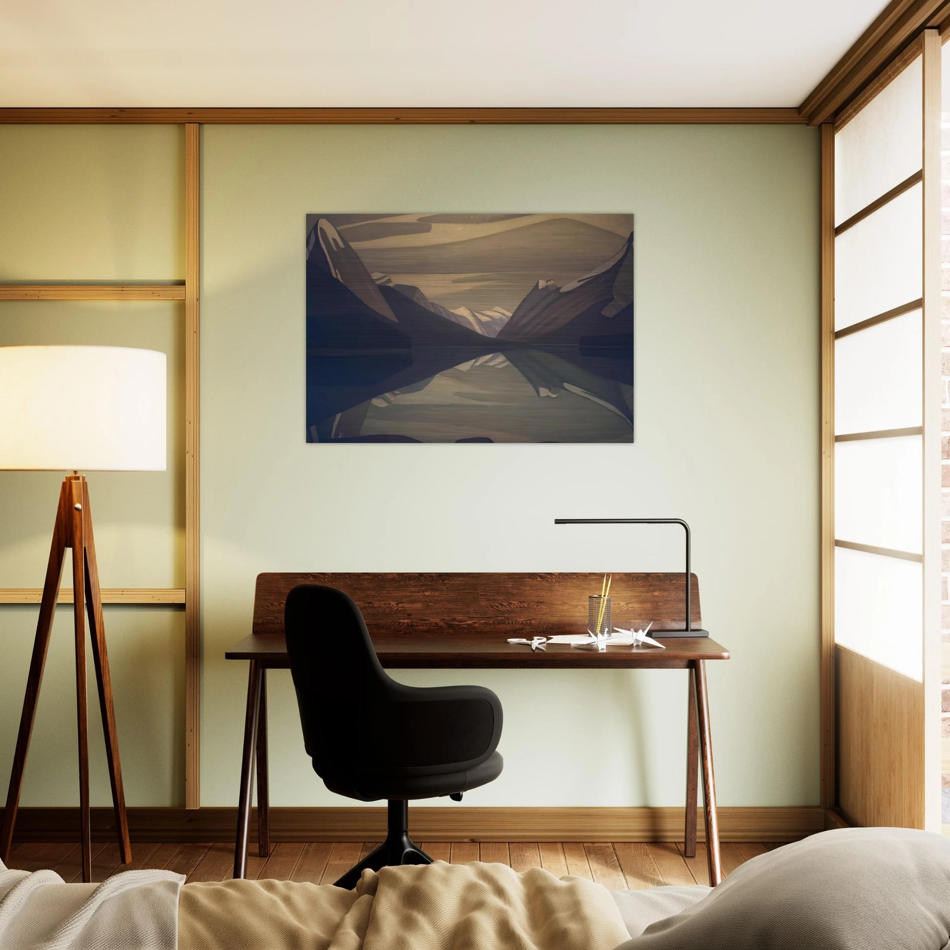 Maligne Lake, Jasper Park - 1924 - Lawren Harris Brushed Aluminum Print - 70x100 cm / 28x40 inches | Lawren Harris Aluminum Print | Lawren Harris Prints