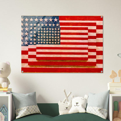 THREE FLAGS 1958 - Jasper Johns Acrylic Print - 70x100 cm / 28x40″ inches | Jasper Johns Wall Art | Jasper Johns Prints