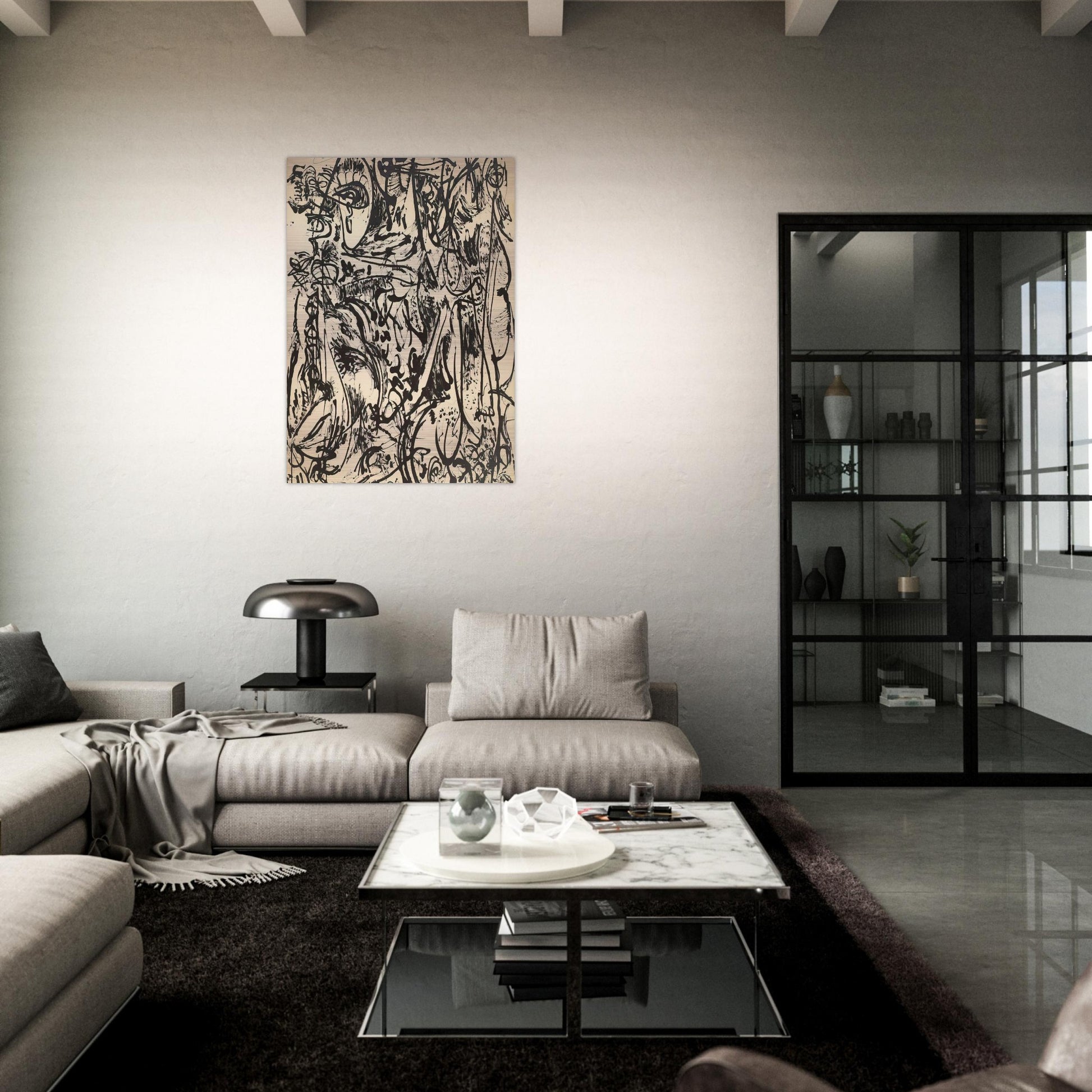 ECHO 1951 - Jackson Pollock Brushed Aluminum Print - 70x100 cm / 28x40 inches | Jackson Pollock Aluminum Print | Jackson Pollock Prints
