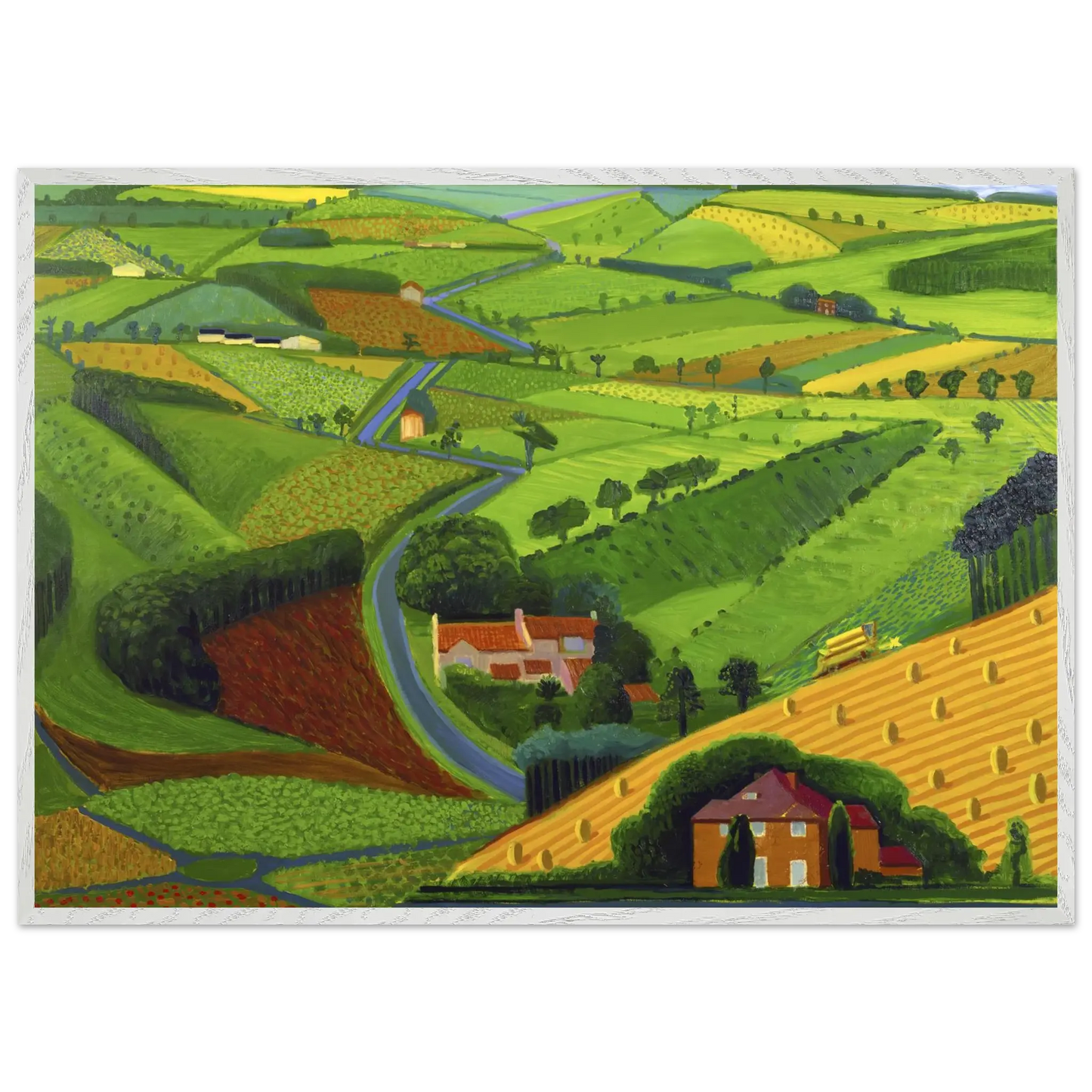 David Hockney - David Hockney Wall art - 60x80 cm / 24x32 Inches - Premium Wooden Framed Poster With Fine Art Paper - White frame