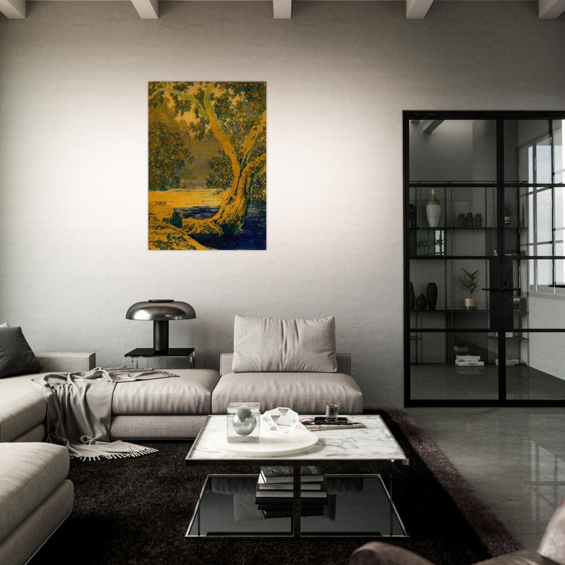 Study for Autumn Brook - Maxfield Parrish Brushed Aluminum Print - 70x100 cm / 28x40 inches | Maxfield Parrish Aluminum Print | Maxfield Parrish Prints
