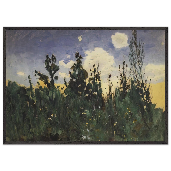 Wild grass - Arkhyp Kuindzhi 70x100 cm / 28x40 inches Framed Art Print – Black Wooden Frame