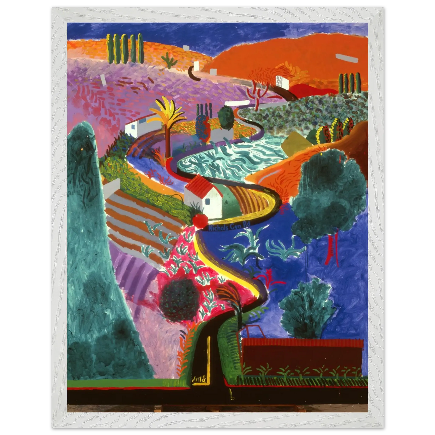 David Hockney - David Hockney Wall art - 15x20 cm / 6x8 inches - Premium Wooden Framed Poster With Fine Art Paper - Wood frame